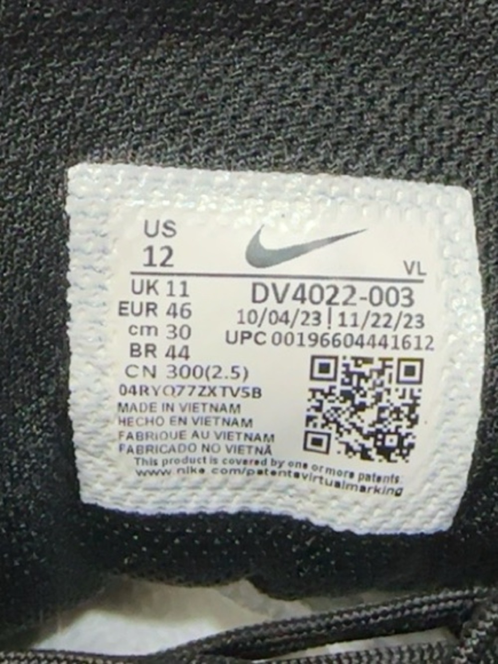 Nike Winflo 10 Running Shoes Black White Men’s Size 12 Athletic Sneakers DV4022 - Picture 6 of 8